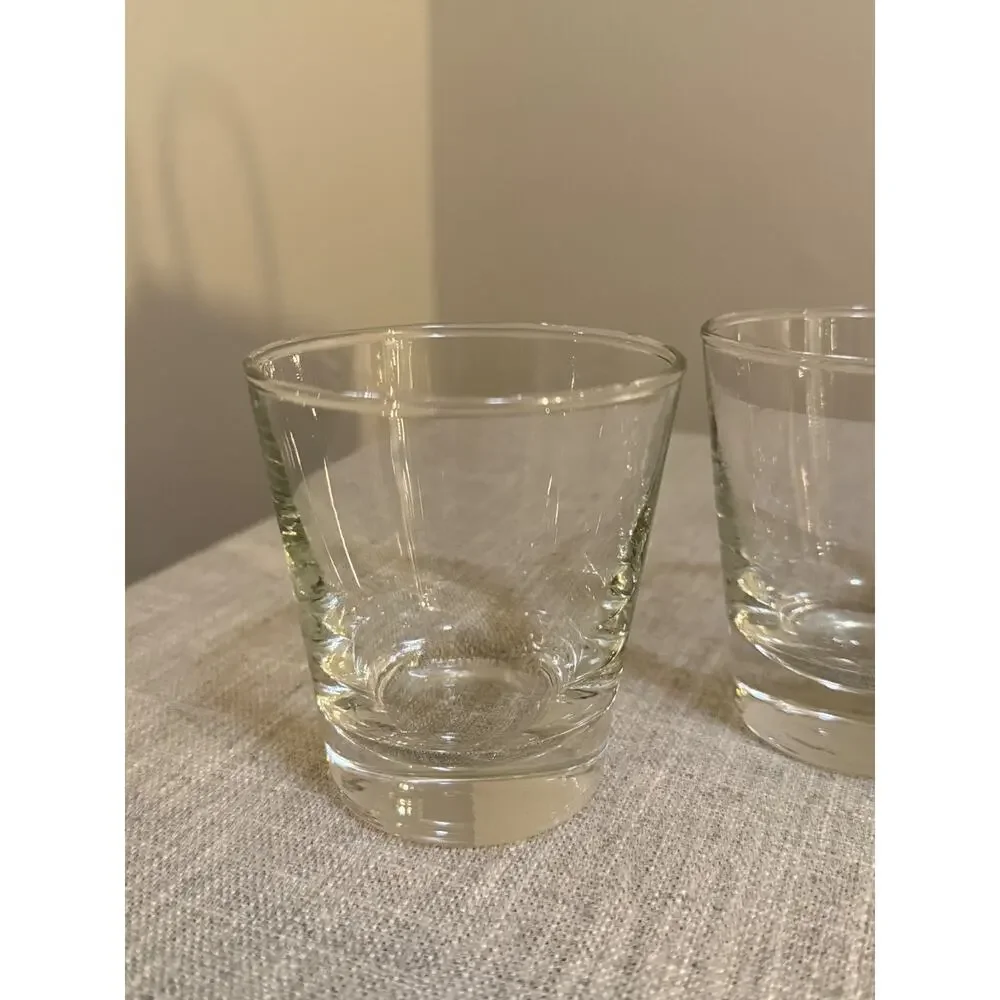 Libbey Heavy Base Lowball Rocks Whiskey Glasses Set of 4 Clear Barware USA